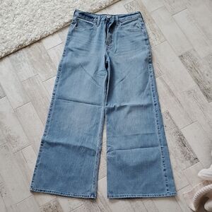 New Hollister Women's Size 27R 4 Light Blue Ultra High Rise Wide Leg Jeans